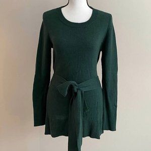 Ann Taylor Factory Dark Green Tie Waist Top